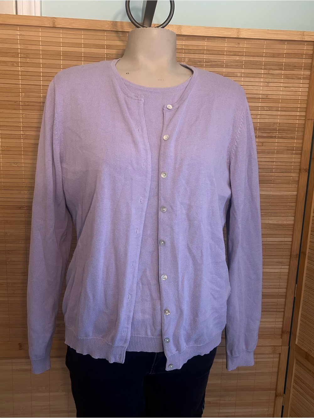 Vintage Casual Corner Annex light purple lavender cardigan sweater set woman’s L